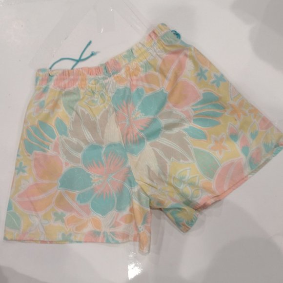 Vintage Shorts Hawaiian Paper Bag Drawstring 34 Gino Parati - Picture 2 of 5